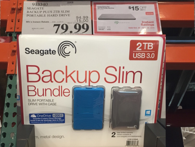 Seagate Backup Plus 2TB Slim Portable Hard Drive At Costco CostcoChaser