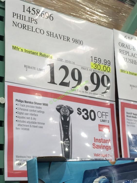 costco1458696philipsnorelcoshaver9800tag CostcoChaser