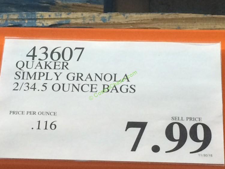 Quaker Simply Granola 2/34.5 Ounce Bags CostcoChaser