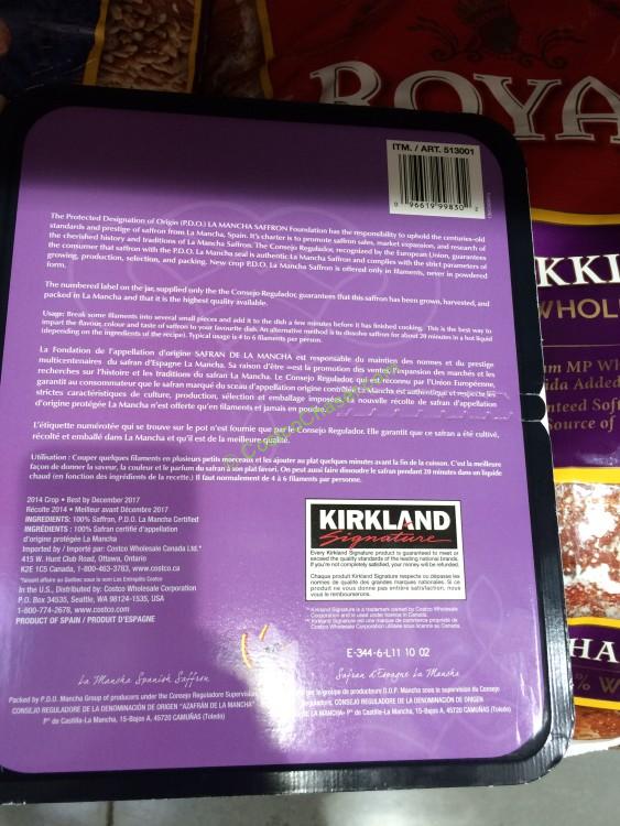 Kirkland Signature LA Mancha Saffron 1 Gram Jar CostcoChaser