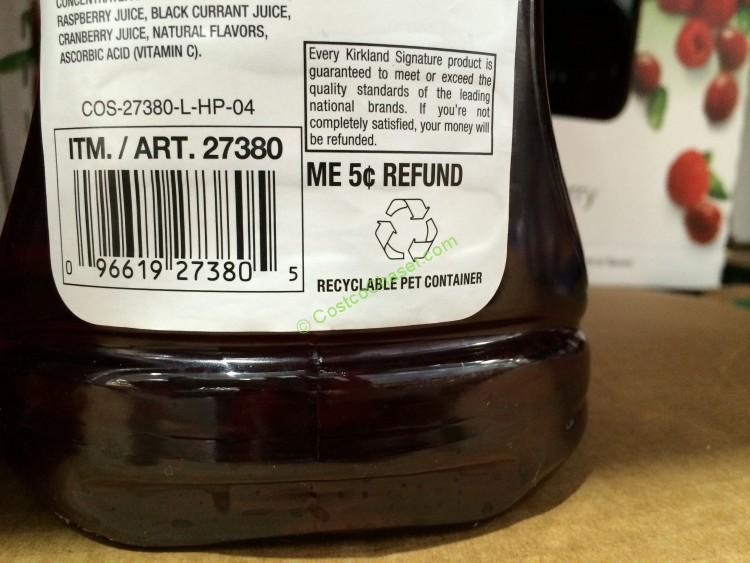 Kirkland Signature Cranberry Raspberry 2/96 Bottles CostcoChaser