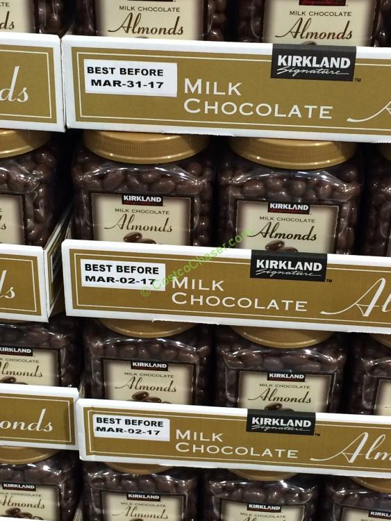 Kirkland Signature Chocolate Almonds 48 Ounce Jar CostcoChaser