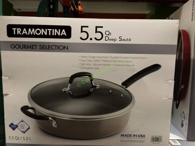 Tramontina Deep Sauté Pan with Glass Lid CostcoChaser