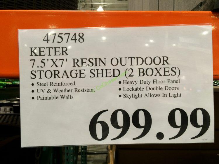 Keter 7.5â€™ X 7â€™ Resin Outdoor Storage Shed â€