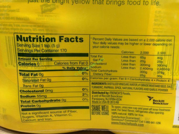 French’s Yellow Mustard 2/30 Ounce Bottles CostcoChaser