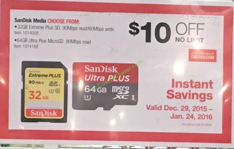 SanDisk Instant Savings - $10 Off