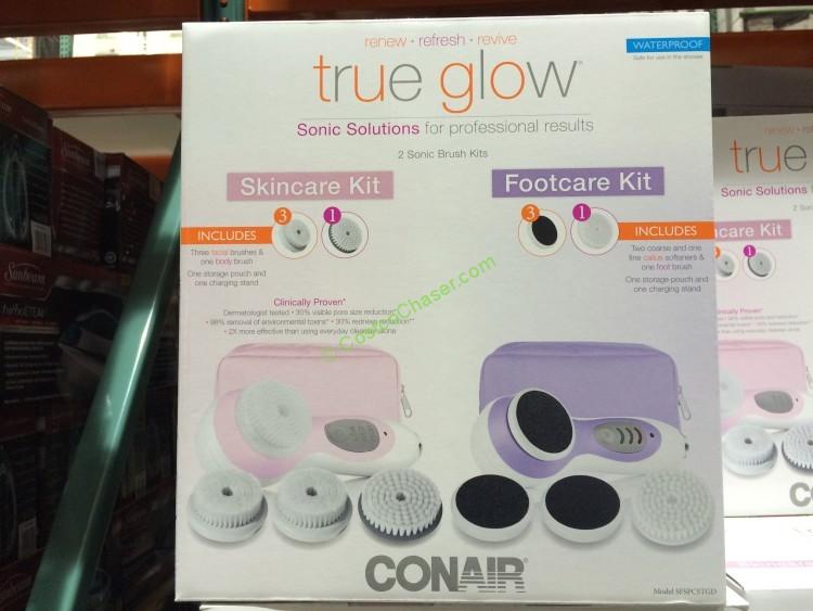 Conair True Glow Sonic Solutions Facial Brush & Footcare Kit