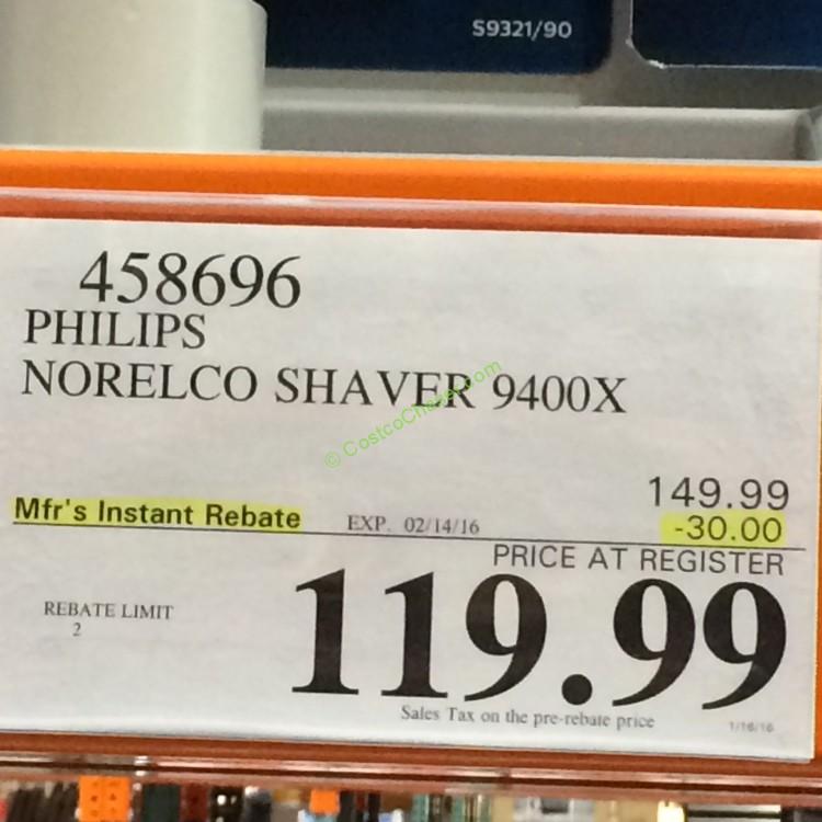costco458696PhilipsNorelcoShaver9400xtag CostcoChaser