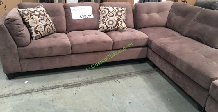 3-Piece Fabric Sectional With Ottoman