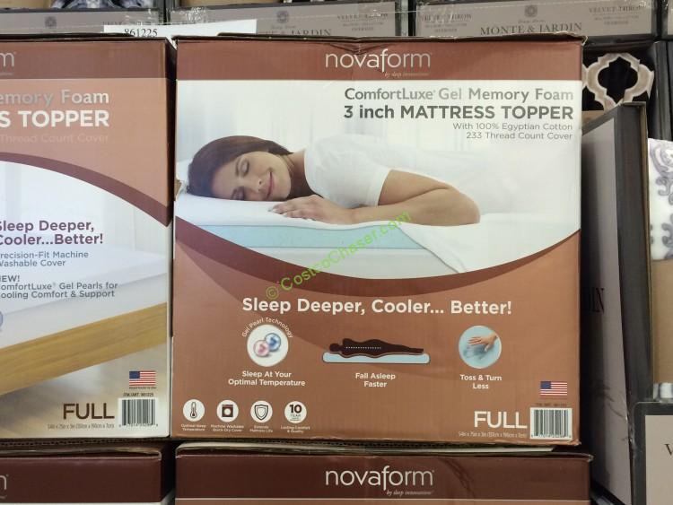 Novaform Comfortluxe 3” Memory Foam Mattress Topper – Full