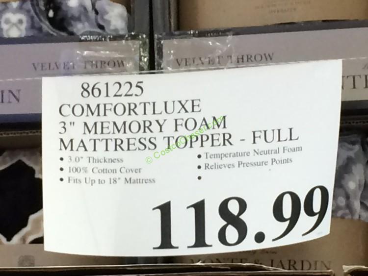 Novaform Comfortluxe 3” Memory Foam Mattress Topper Full CostcoChaser