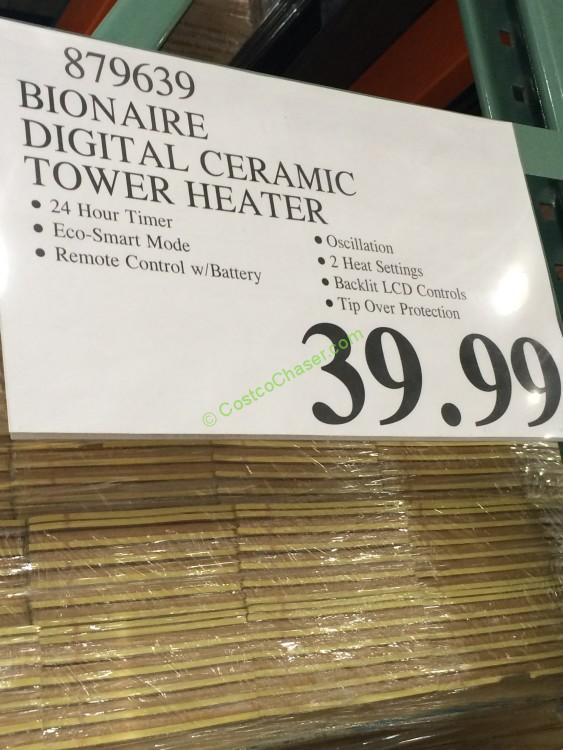 Bionaire Digital Ceramic Tower heater CostcoChaser