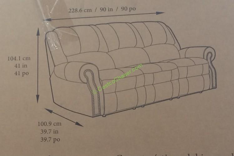 costco905597berklinerecliningleather sofadimen CostcoChaser