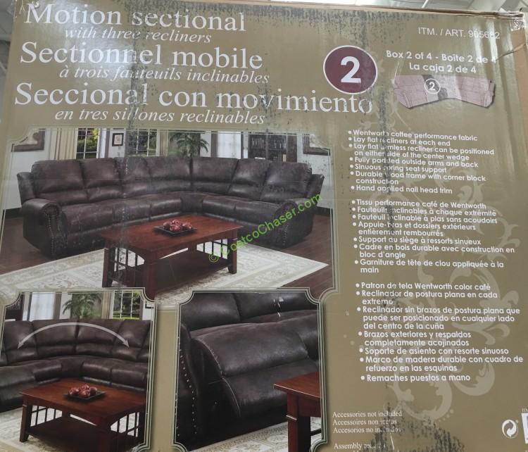 Fabric Motion Sectional With 3 Recliners CostcoChaser