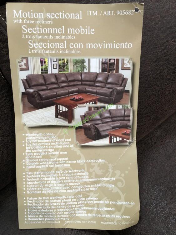 Fabric Motion Sectional With 3 Recliners CostcoChaser