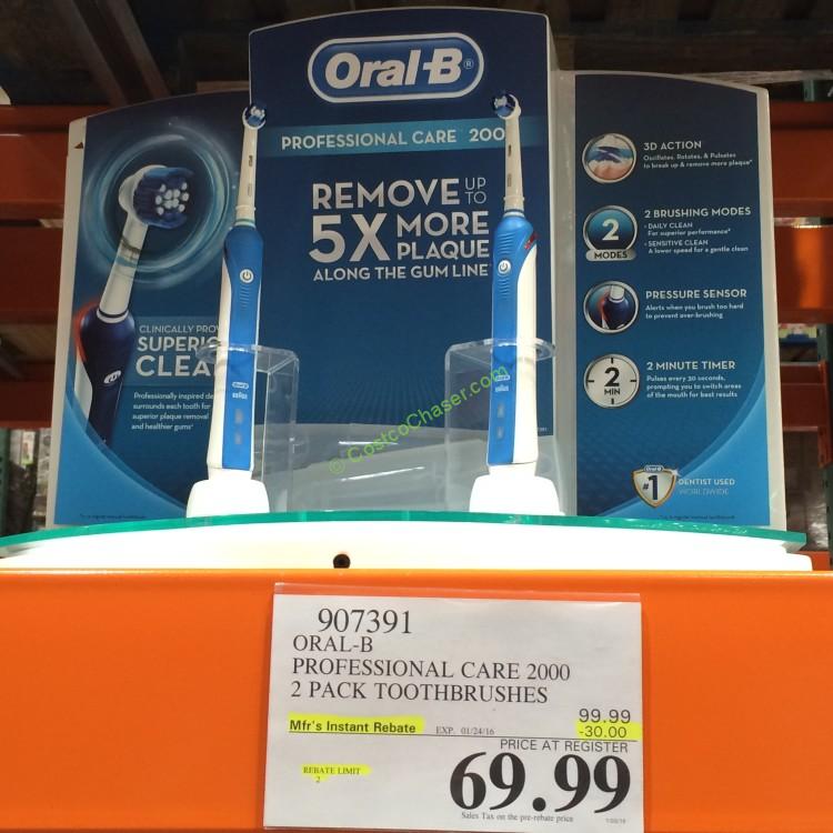 Oral B Professional Care Rechargeable Toothbrush 2 Pk Costcochaser