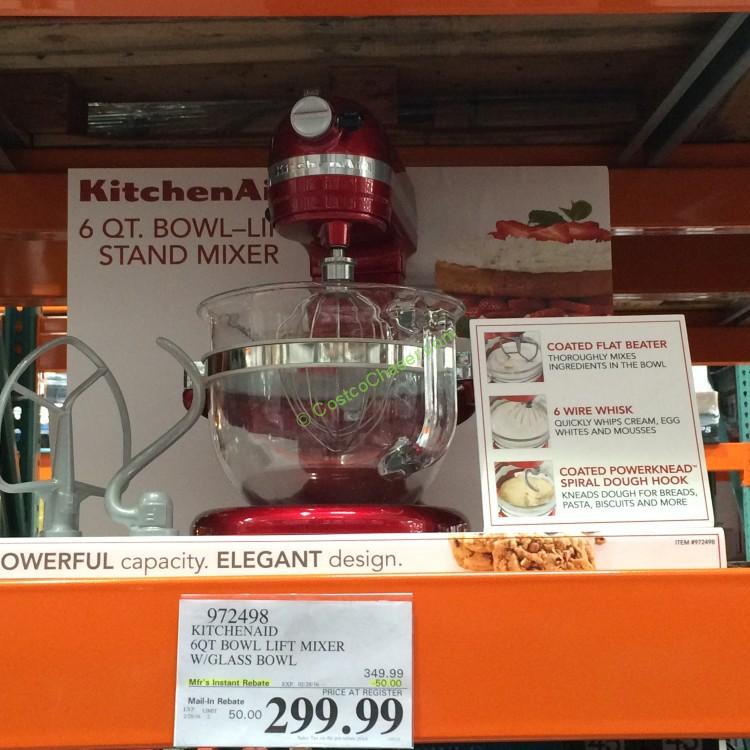 KitchenAid 6-Qt 600 Design Series Mixer with Glass Bowl
