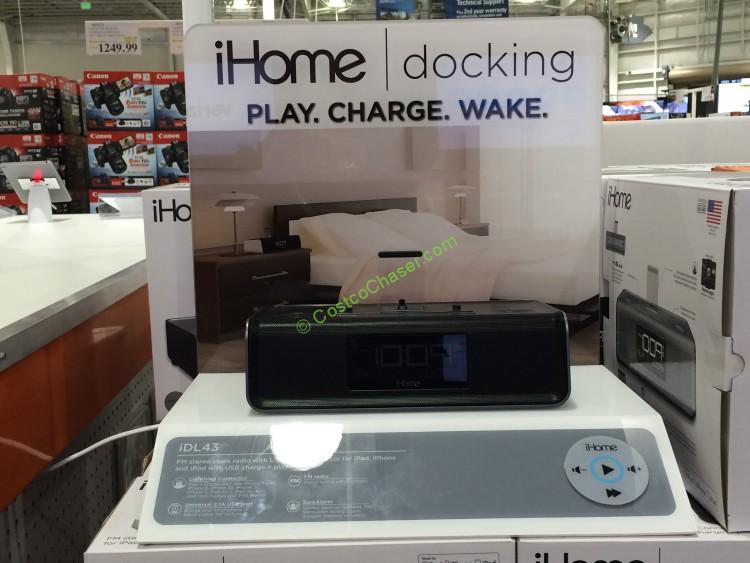 iHOME IDL43 iPad/iPhone Lightning Dock Alarm Clock Radio