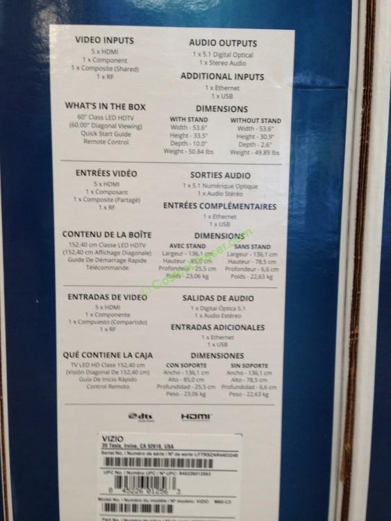 costco996043vizio60inch4kuhdsmartledtvspec CostcoChaser