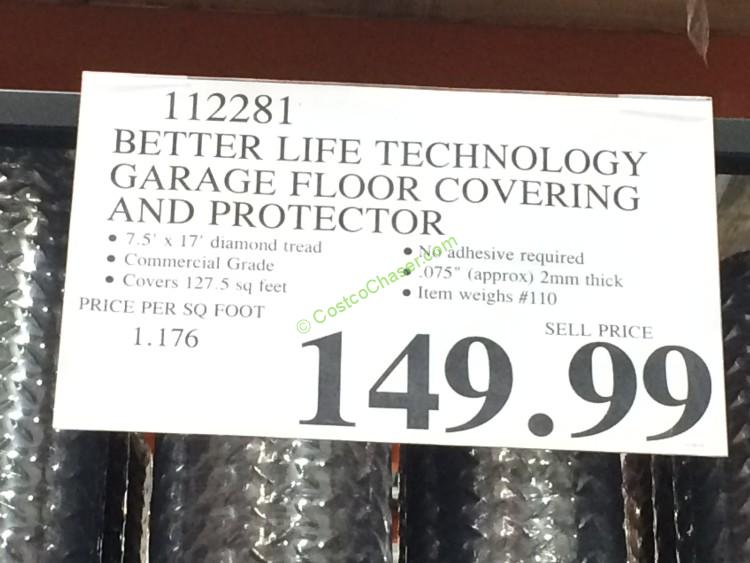 Costco 112281 Better Life Technology Garage Floor Covering Tag