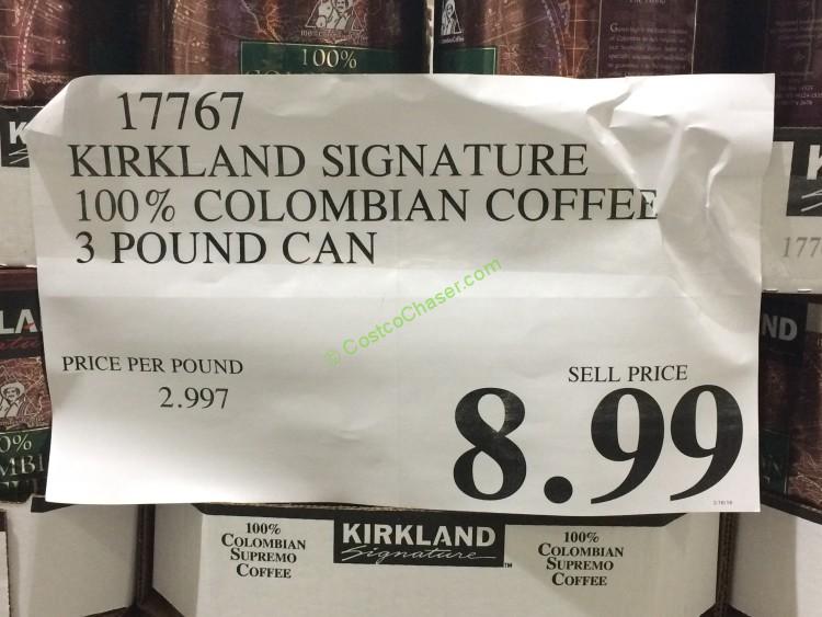 Kirkland Signature 100 Colombian Coffee 3 Pound Can CostcoChaser