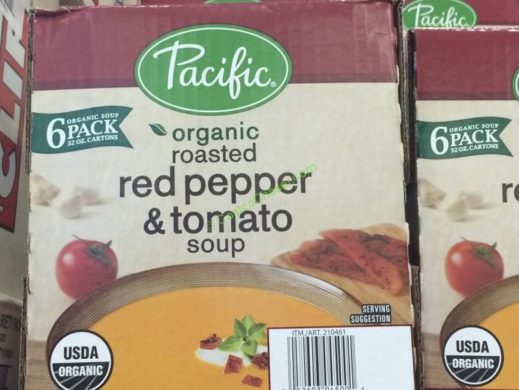 Organic Pacific Roasted Red Pepper & Tomato Soup, 6/32 Ounce Boxes