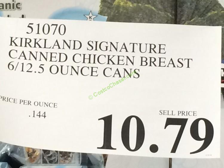 costco51070kirllandsignaturecannedchickenbreasttag CostcoChaser
