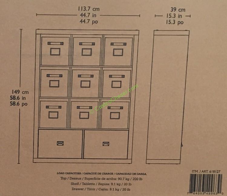 costco618127baysidefurnishings9cubebookcaseroomdividerwith