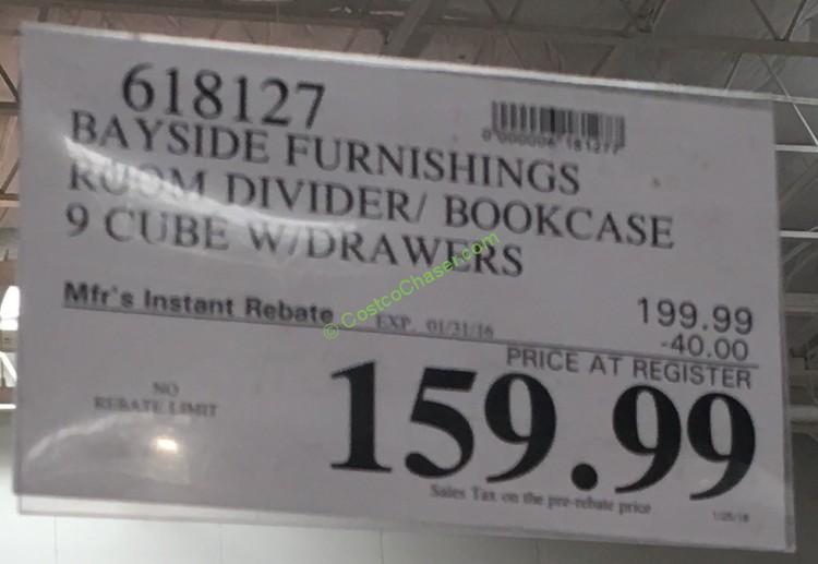 costco618127baysidefurnishings9cubebookcaseroomdividerwith