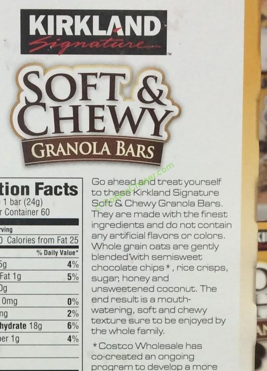 Kirkland Signature Soft & Chewy Chocolate Chip Granola Bars 60 Ct