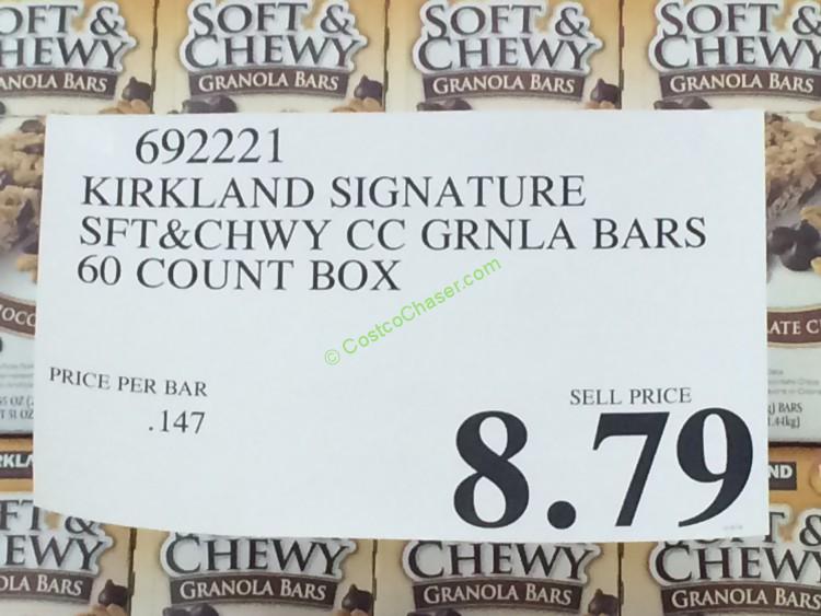 Kirkland Signature Soft & Chewy Chocolate Chip Granola Bars 60 Ct