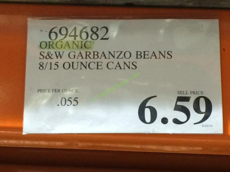 Organic S & W Garbanzo Beans 8/15 Ounce Cans CostcoChaser