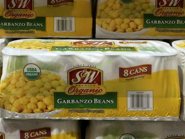 Organic S & W Garbanzo Beans 8/15 Ounce Cans