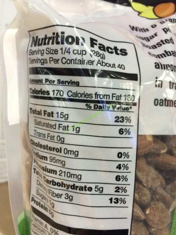 costco812369kirklandsignaturedryroastedalmondschart CostcoChaser