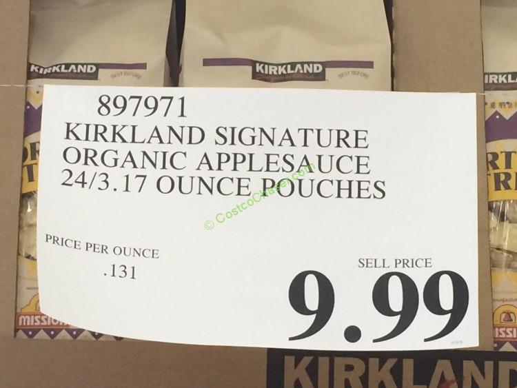 Kirkland Signature Organic Applesauce 24/3.17 Ounce Pouches CostcoChaser