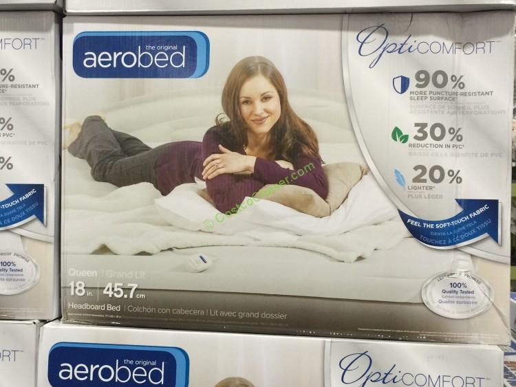 AeroBed Opti-Comfort Queen Air Mattress with Headboard