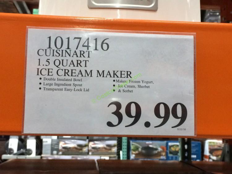 Cuisinart 1.5 Quart Ice Cream Maker, Model CIM42PC CostcoChaser