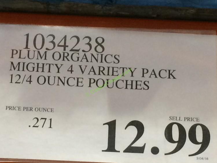 Plum Organics Mighty 4 Variety Pack 12/4 Ounce Pouches CostcoChaser