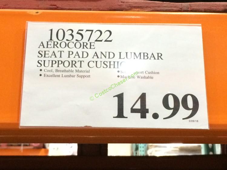 costco1035722aerocoreseatpadandlumbarsupportcushiontag