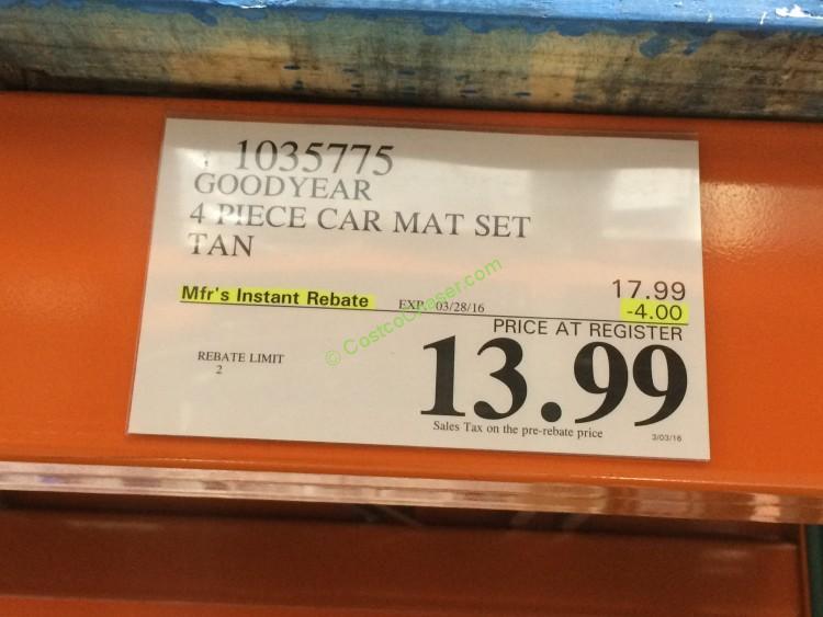 costco1035775goodyear4piececarmatsettag CostcoChaser