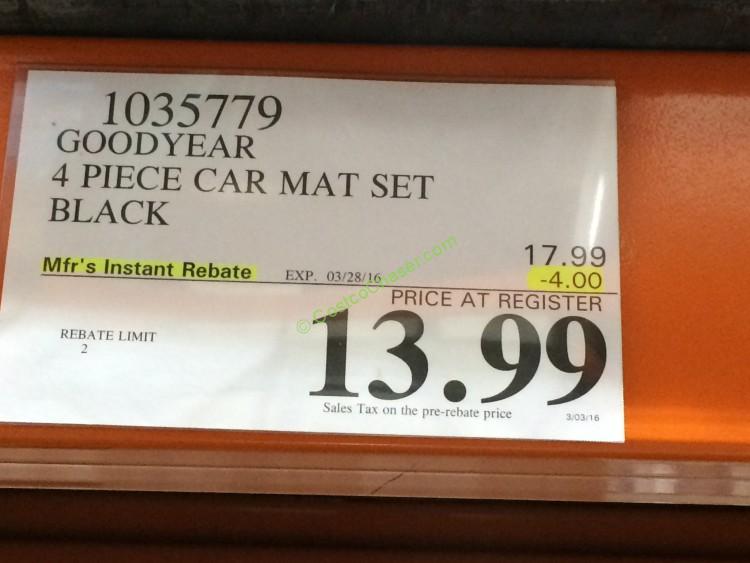 costco1035779goodyear4piececarmatsettag CostcoChaser