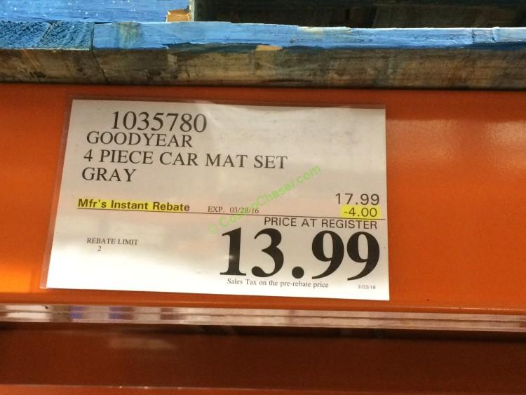 costco1035780goodyear4piececarmatsettag CostcoChaser