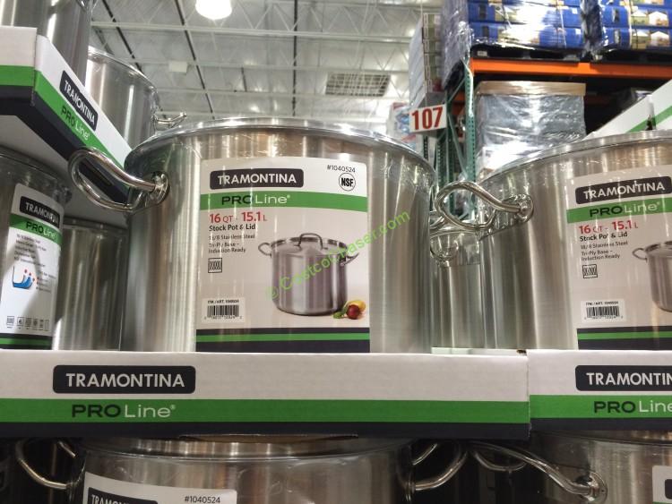 Tramontina Proline 16 qt Stainless Steel Covered Stock Pot