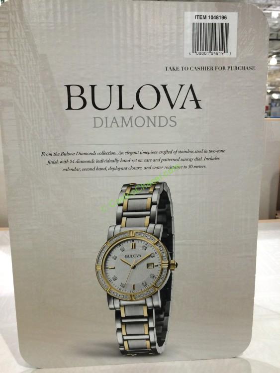 Bulova Stainless Steel Ladies Diamond Bezel Watch CostcoChaser