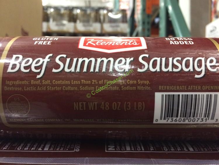 Klement’s Beef Summer Sausage 3 Pounds CostcoChaser