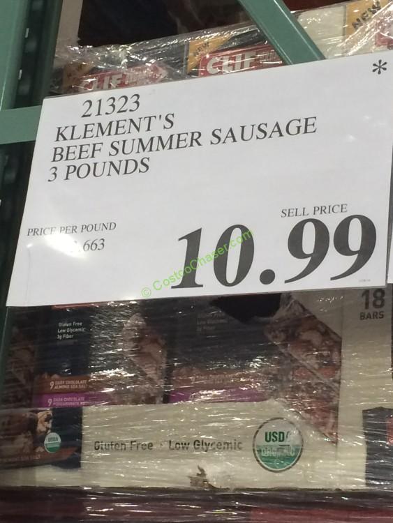 Klement’s Beef Summer Sausage 3 Pounds CostcoChaser