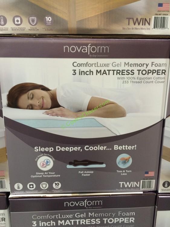 Novaform Comfortluxe 3 Memory Foam Mattress Topper Twin Costcochaser