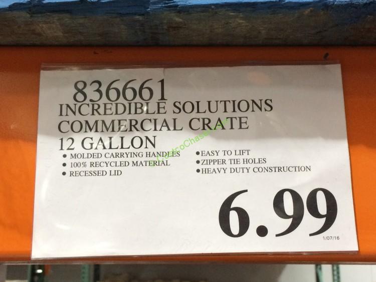 Incredible Solutions Commercial Crate 12 Gallon. Model 12805