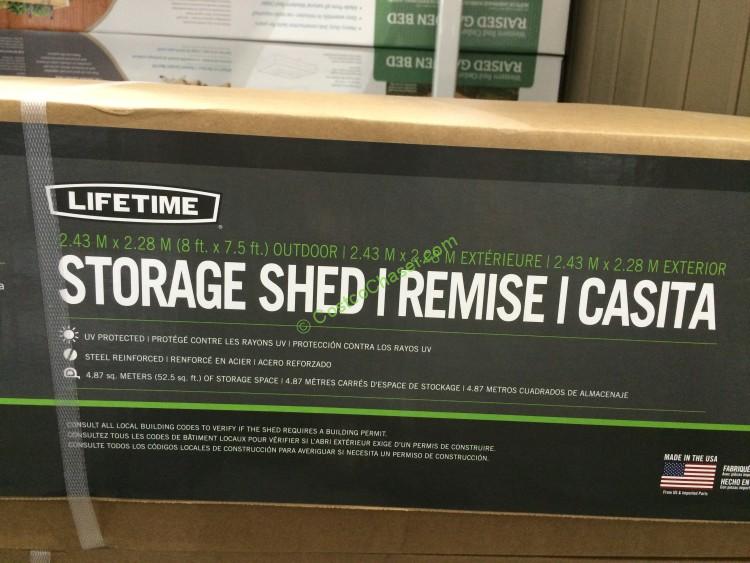 lifetime products 8′ x 7.5′ resin outdoor storage shed