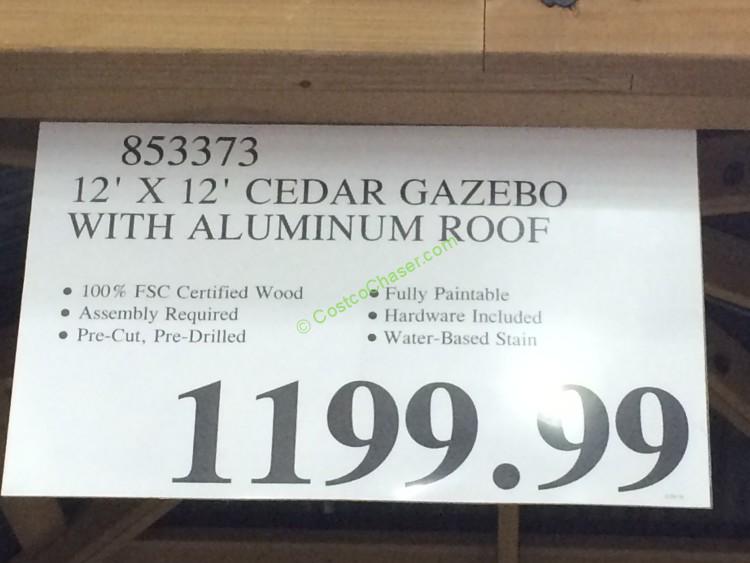 costco853373CedarWood1212GazebowithAluminumRoofby Vardistry